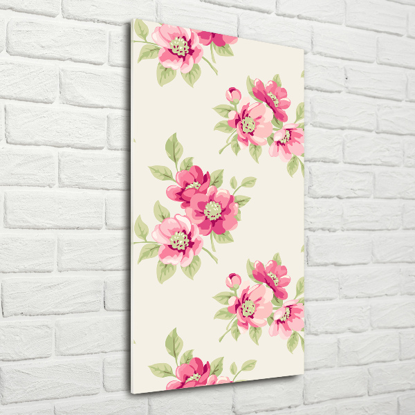 Wall art acrylic Pink flowers