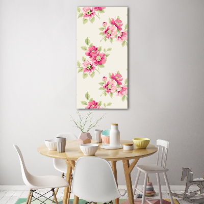 Wall art acrylic Pink flowers