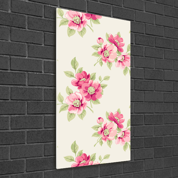 Wall art acrylic Pink flowers