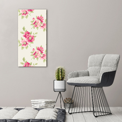 Wall art acrylic Pink flowers