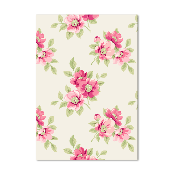 Wall art acrylic Pink flowers