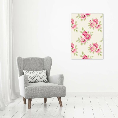 Wall art acrylic Pink flowers