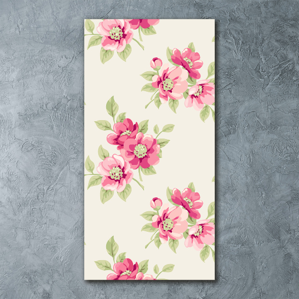 Wall art acrylic Pink flowers