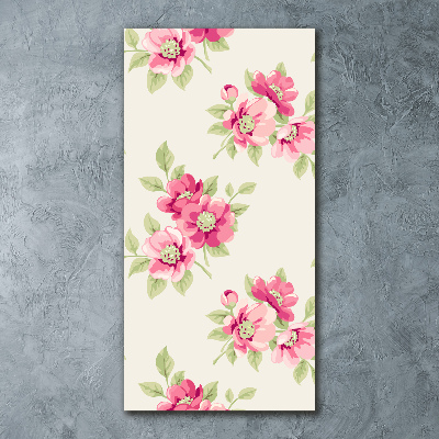 Wall art acrylic Pink flowers