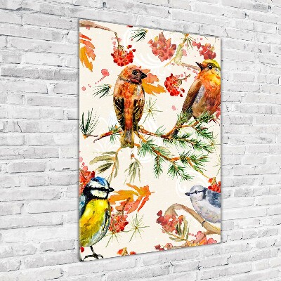 Print on acrylic Birds and flowers