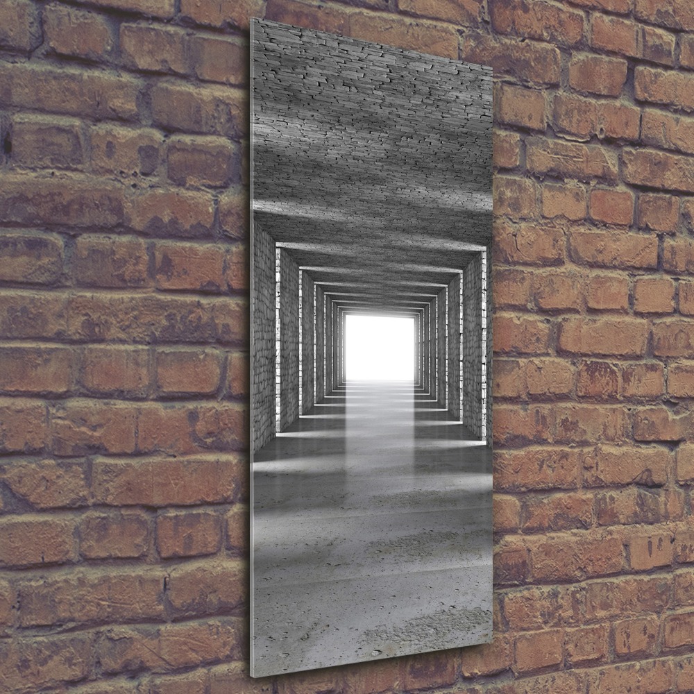 Acrylic glass print Brick tunnel