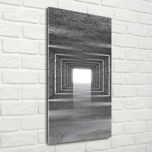 Acrylic glass print Brick tunnel