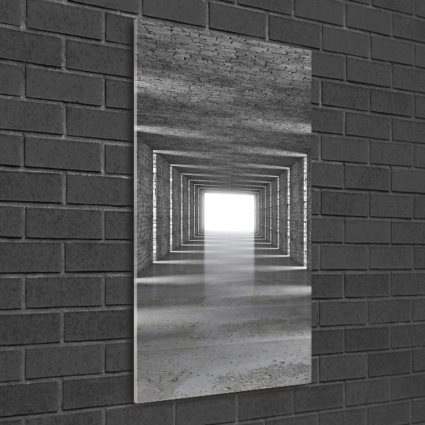 Acrylic glass print Brick tunnel