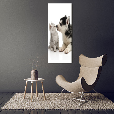 Acrylic glass print Dog and cat