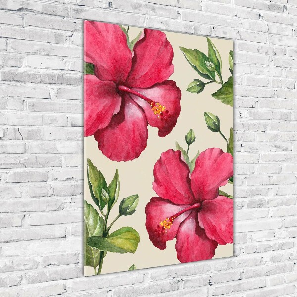 Acrylic wall art Hawaiian flowers