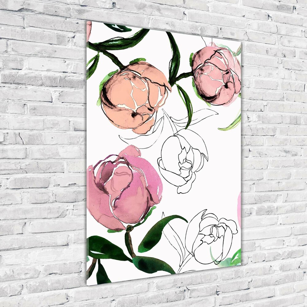 Acrylic wall art Peonies