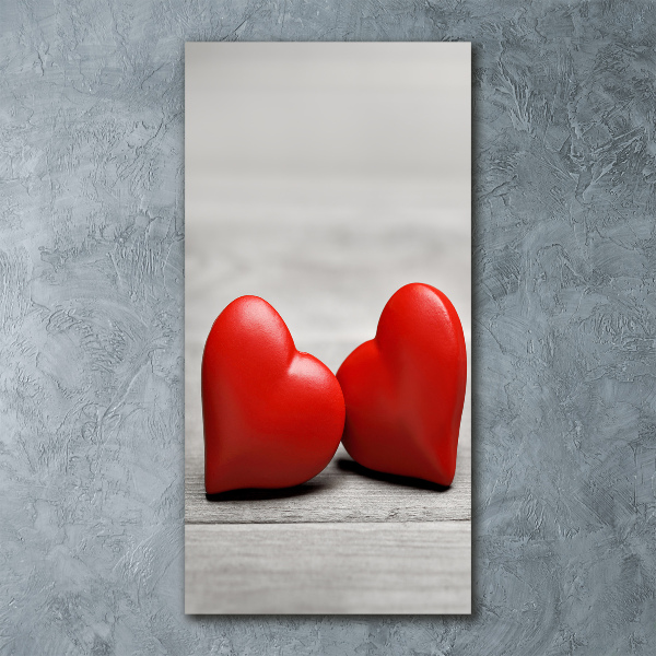 Acrylic wall art Hearts on wood