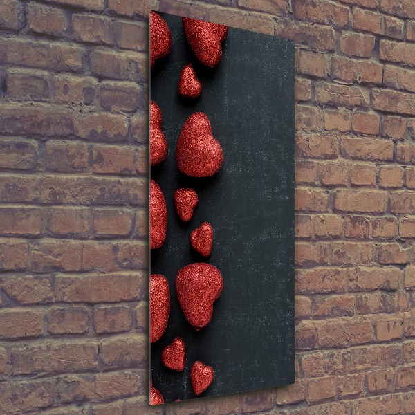 Wall art acrylic Hearts on the board