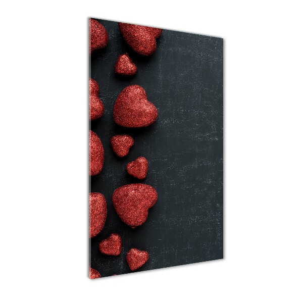 Wall art acrylic Hearts on the board