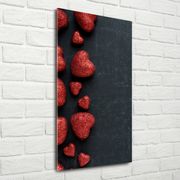 Wall art acrylic Hearts on the board