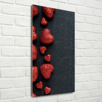 Wall art acrylic Hearts on the board