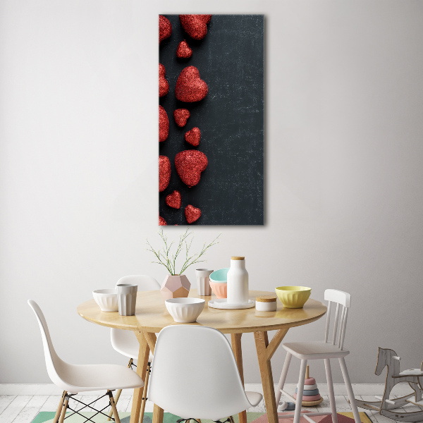 Wall art acrylic Hearts on the board