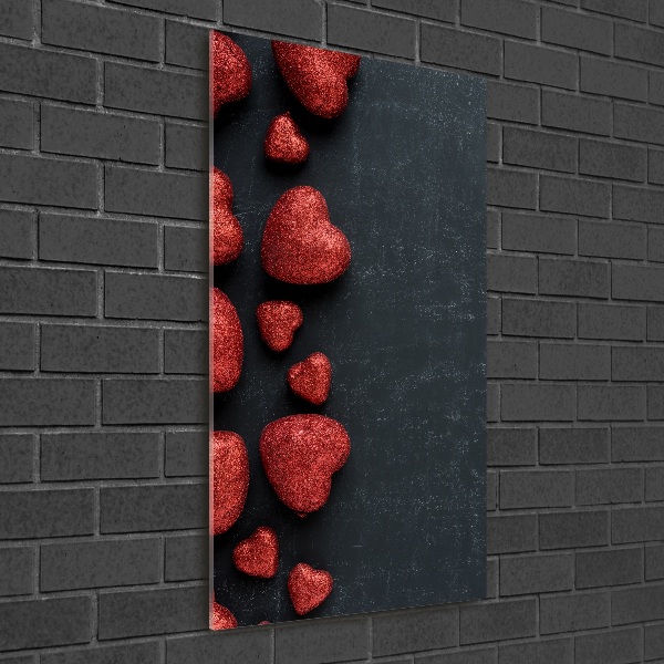 Wall art acrylic Hearts on the board