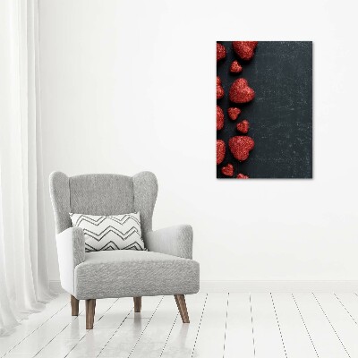 Wall art acrylic Hearts on the board