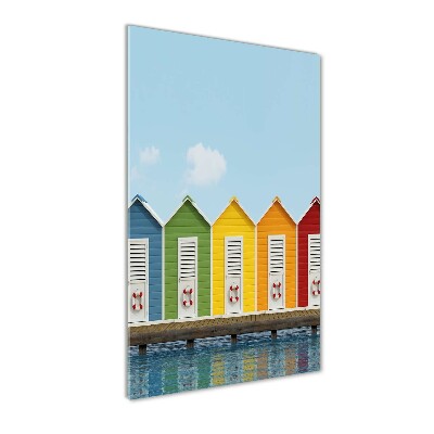 Acrylic print Beach cabins