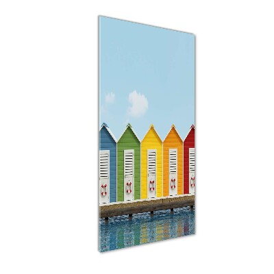 Acrylic print Beach cabins