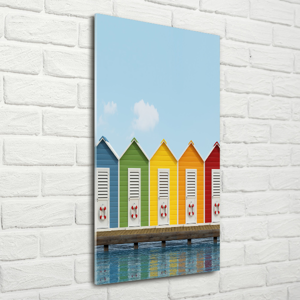 Acrylic print Beach cabins