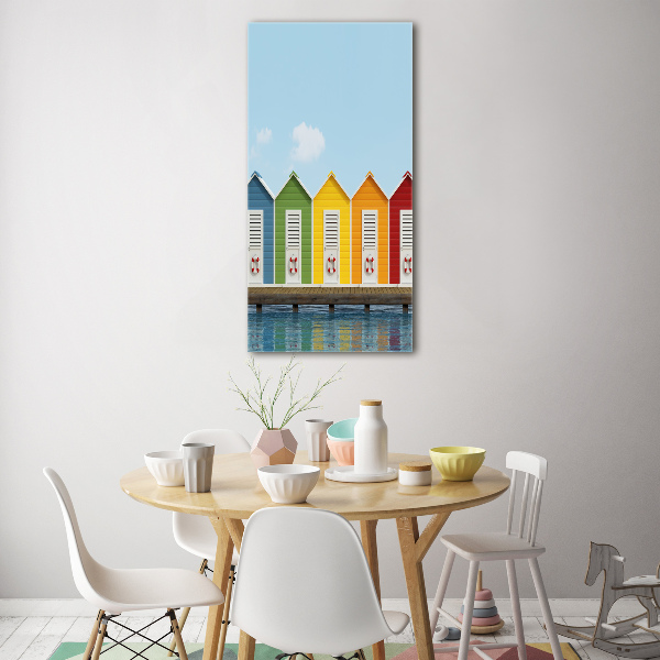 Acrylic print Beach cabins