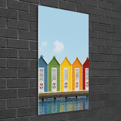 Acrylic print Beach cabins