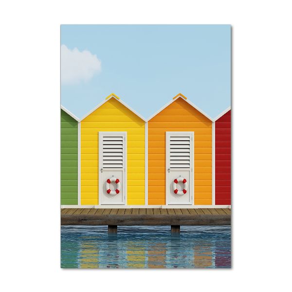 Acrylic print Beach cabins