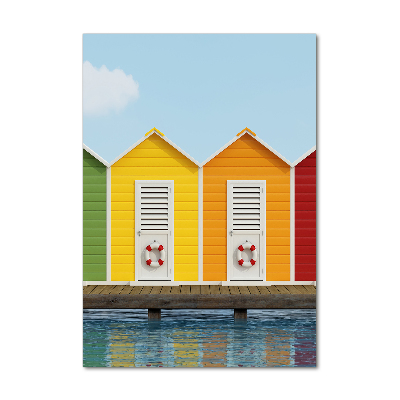 Acrylic print Beach cabins