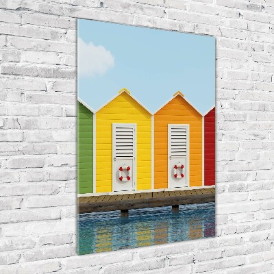 Acrylic print Beach cabins