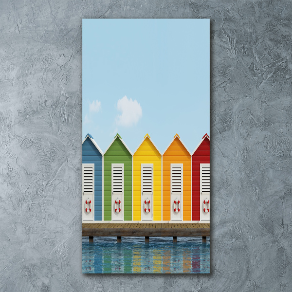 Acrylic print Beach cabins