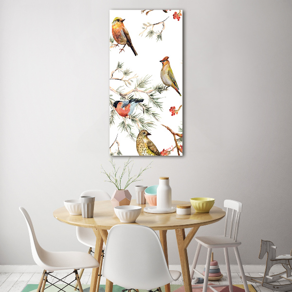 Acrylic print Birds and conifers