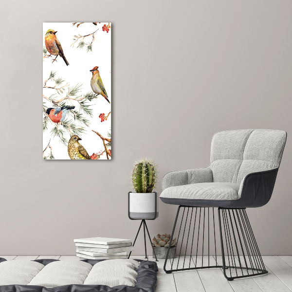 Acrylic print Birds and conifers