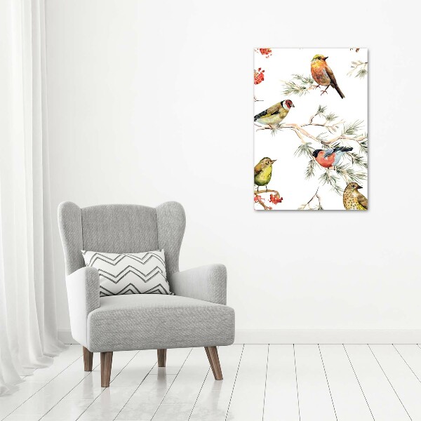 Acrylic print Birds and conifers