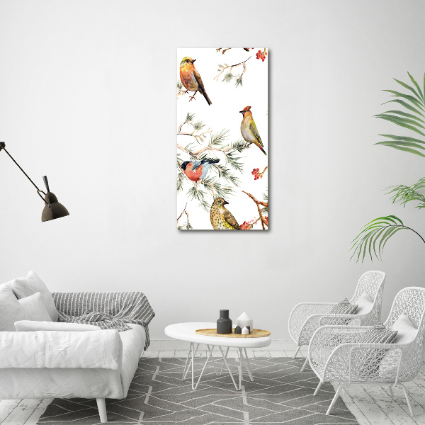 Acrylic print Birds and conifers