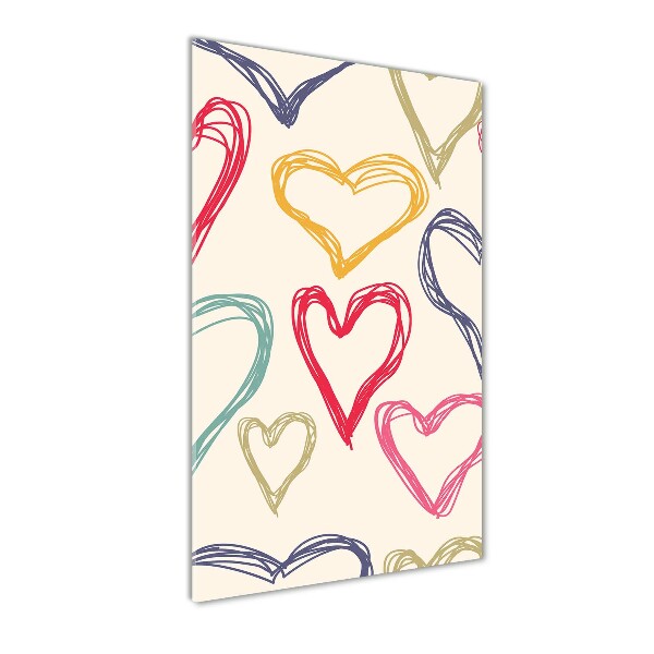 Wall art acrylic Colorful hearts