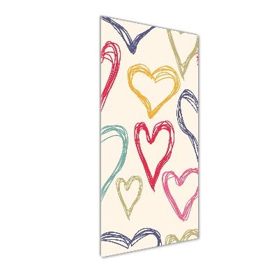 Wall art acrylic Colorful hearts