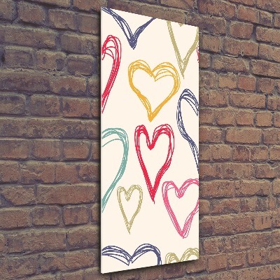 Wall art acrylic Colorful hearts