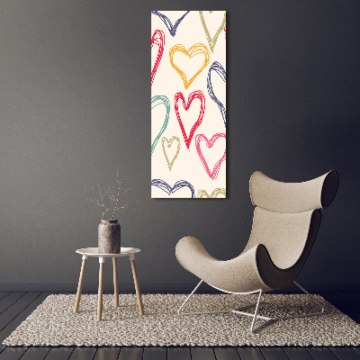 Wall art acrylic Colorful hearts