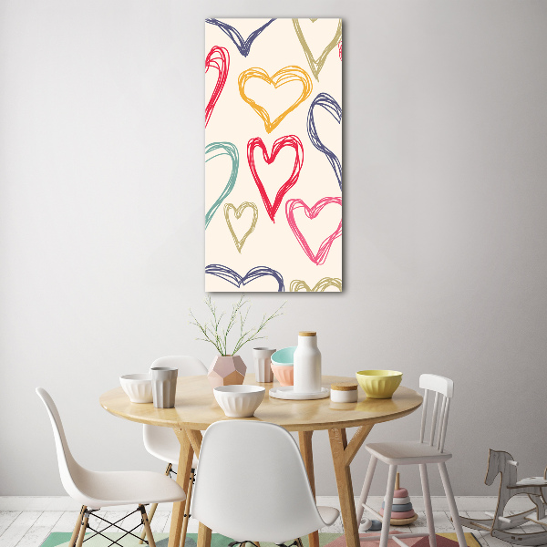 Wall art acrylic Colorful hearts