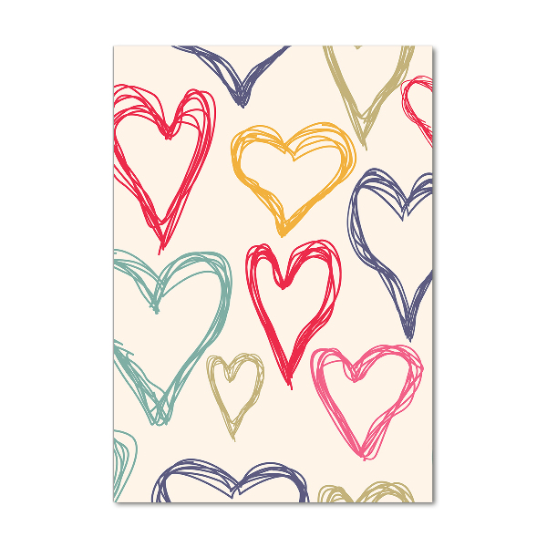 Wall art acrylic Colorful hearts