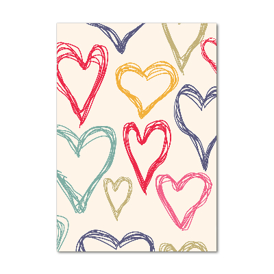 Wall art acrylic Colorful hearts