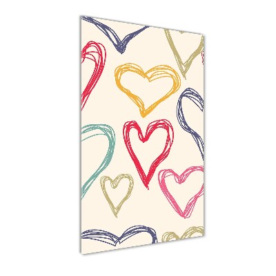 Wall art acrylic Colorful hearts