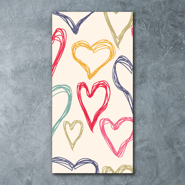 Wall art acrylic Colorful hearts