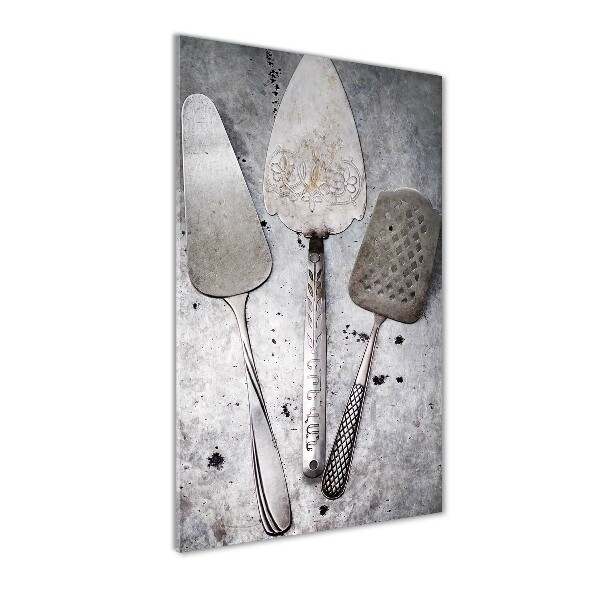 Acrylic glass print Metal cutlery