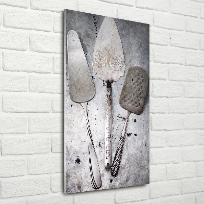 Acrylic glass print Metal cutlery