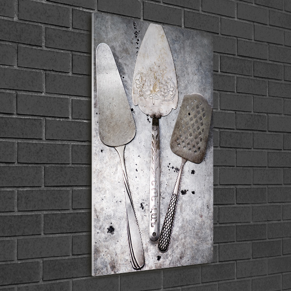 Acrylic glass print Metal cutlery