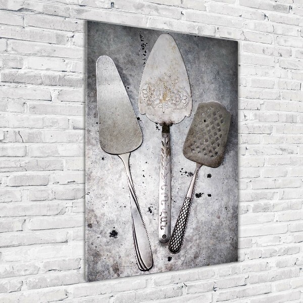 Acrylic glass print Metal cutlery