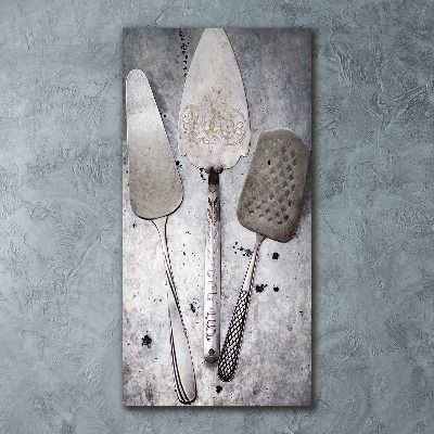 Acrylic glass print Metal cutlery